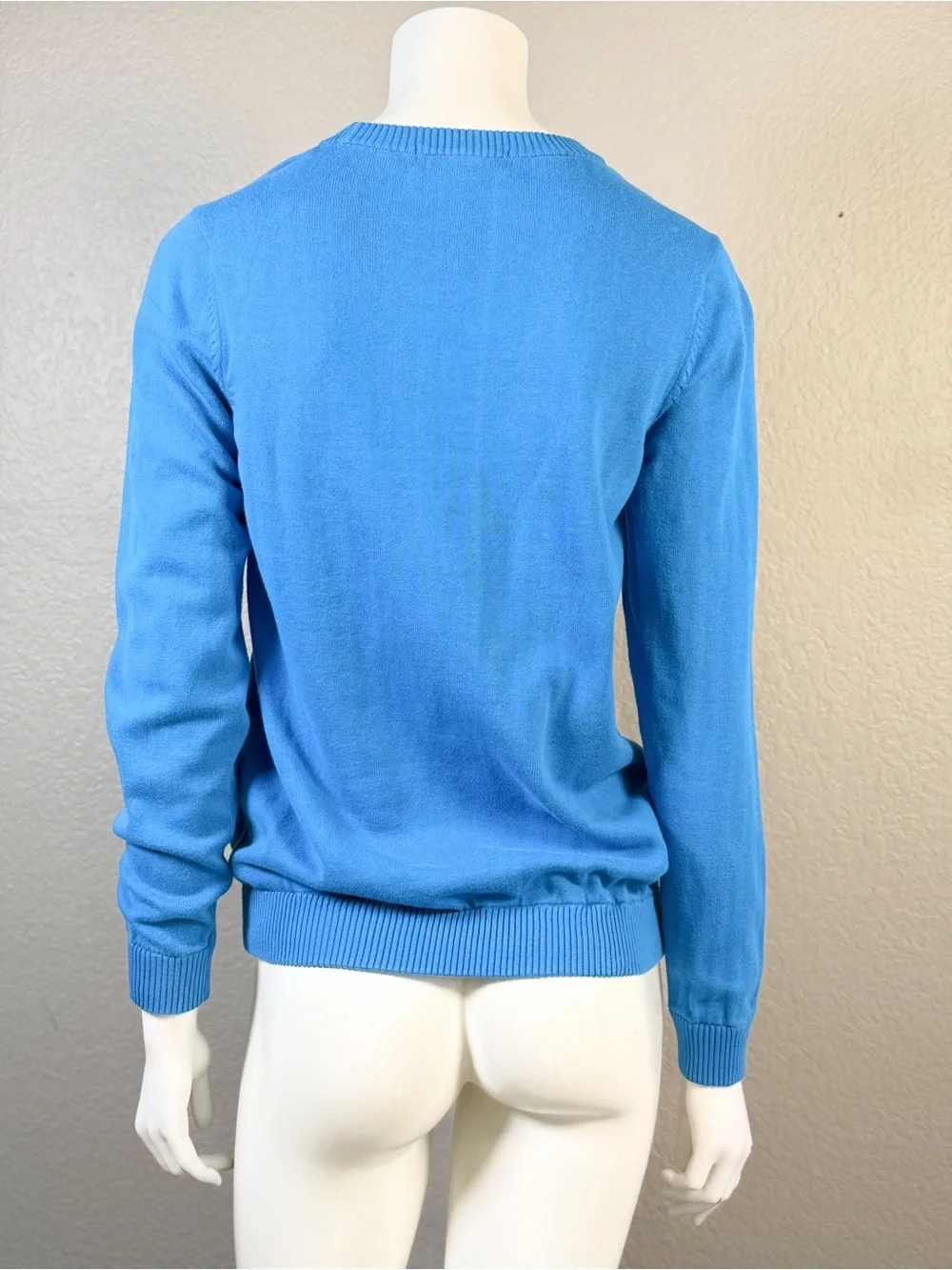 Playboy Blue Bunny Logo Cotton Sweater Y2K Graphic Knit Top Small